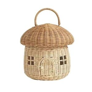 Olli Ella Rattan Mushroom Basket in Natural - Like New!